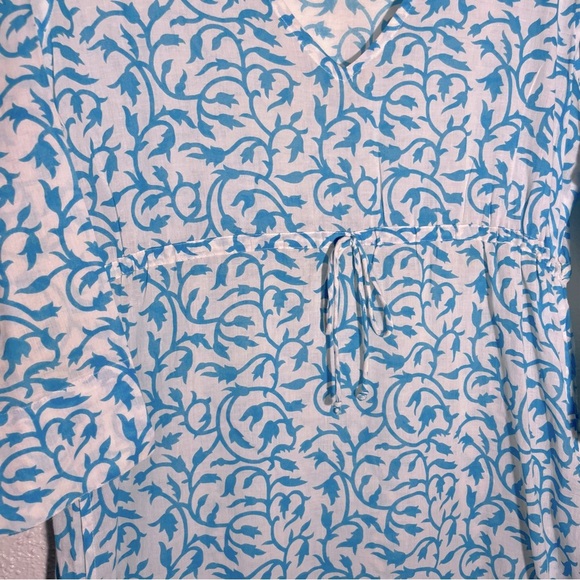 Gretchen Scott Designs Jersey Tunic Dress Blue Womens Small Summer Resort Cotton - Picture 3 of 5